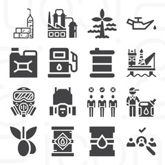 16 pack of petroleum  filled web icons set