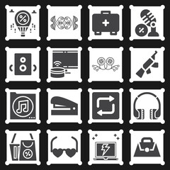 16 pack of tools  filled web icons set