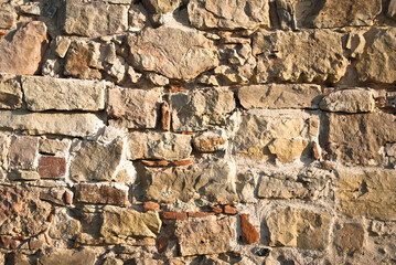 Fototapeta premium he stone background.wall of old ancient stones and bricks