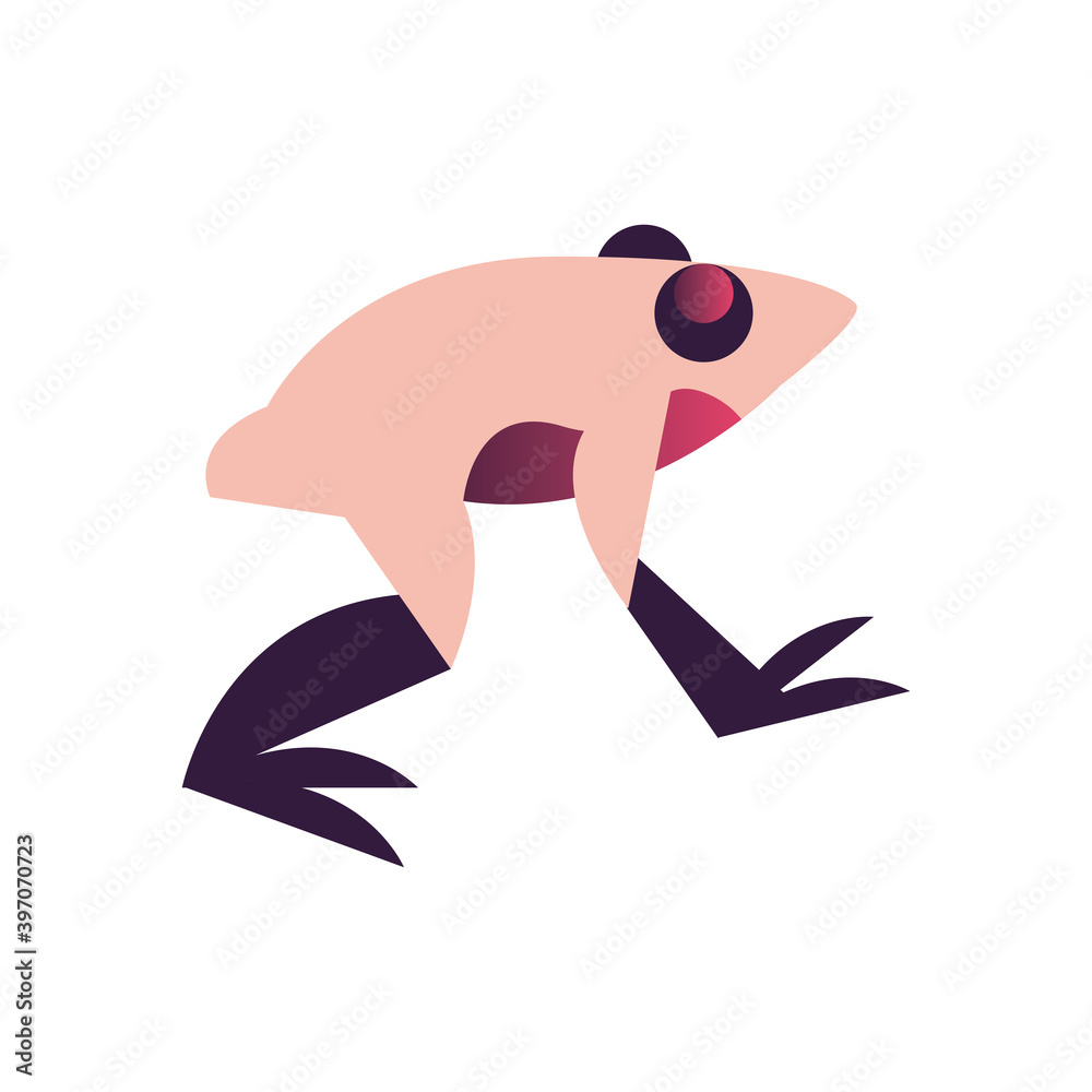 Poster frog abstract style icon vector design