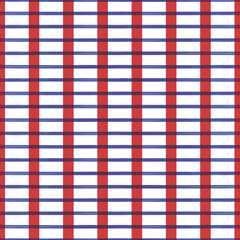 Vector red blue lines white grid seamless pattern