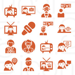 16 pack of diary keeper  filled web icons set