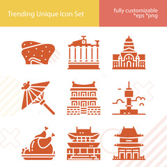 Simple set of syria related filled icons.
