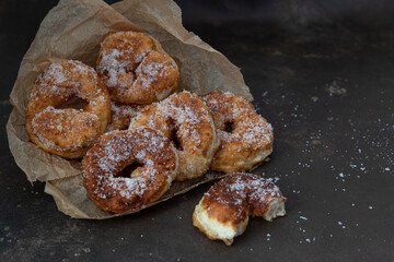 Moroccan hanukkah donuts. Jewish holiday Hanukkah concept and background