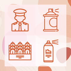 Simple set of jet related lineal icons