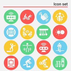 Fototapeta premium 16 pack of natural event filled web icons set