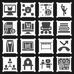 16 pack of workplace  filled web icons set