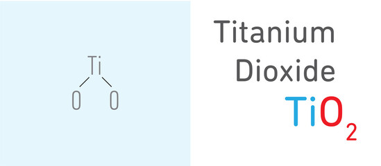 Titanium Dioxide (TiO2) gas molecule.Stick model. Structural Chemical Formula. Chemistry Education