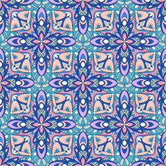 Abstract festive colorful grunge vector ethnic tribal pattern.
