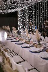 table set for a wedding reception
