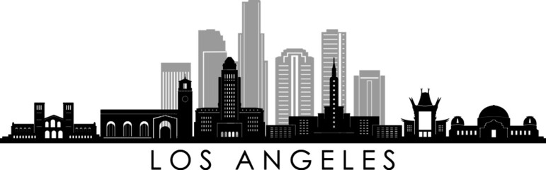 LOS ANGELES California SKYLINE City Silhouette