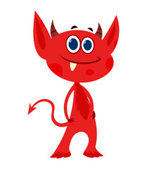 Red-monster-cartoon-symbol-of-evil-vector-isolated-on-white-Background