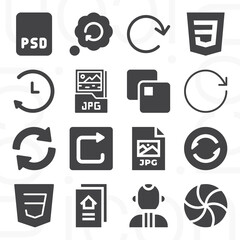 16 pack of manila  filled web icons set