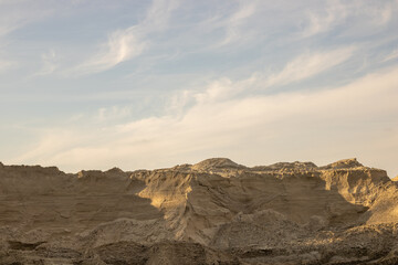 Sand quarry against the sky