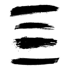 Set of vector grunge, black paint, ink brush strokes. Brushes are isolated on white background.