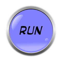 3d illustration of blue run button