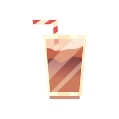 coffee glass with straw vector design