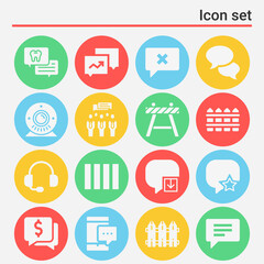 16 pack of converse  filled web icons set