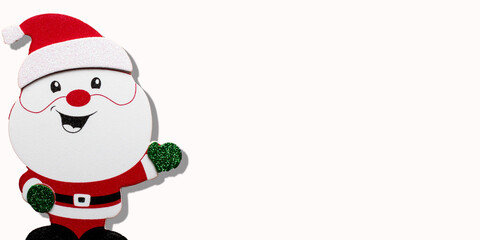 papá noel en fondo blanco con espacio para texto