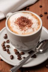 Tazza di cappuccino, colazione italiana 