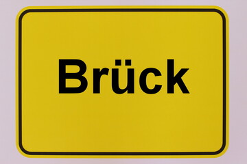 Illustration des Stadteingangsschildes der Stadt Brück