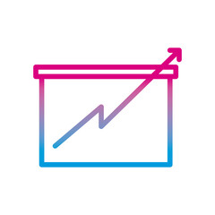 Increase arrow on board gradient style icon vector design