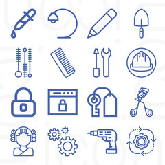 16 pack of scholarship  lineal web icons set