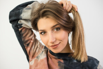 Fototapeta premium Studio portrait of a beautiful girl