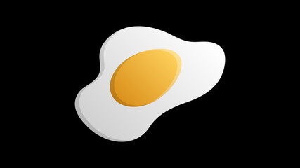 fried egg on a black background, vector illustration. delicious scrambled eggs for breakfast. quick snack. breakfast for the British. hearty food in the morning
