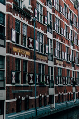 Fototapeta premium Verf en Vernis Fabriek factory located in Amsterdam, Netherlands building built with bricks