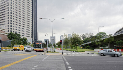 View of Rochor Rd. Cars are moving along the boulevard