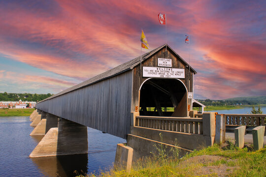The longest covered bridge in the world in Hartland, NB, Canada