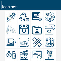 Simple set of time related lineal icons.