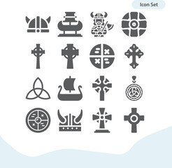 Simple set of celtic related filled icons.