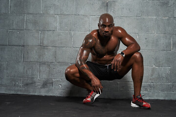 Man resting after fitness training