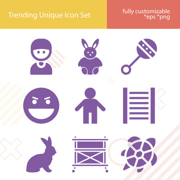 Simple set of monkey related filled icons.