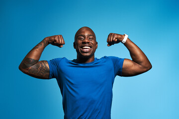 Black man strength in studio portraiture