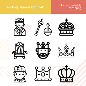 Simple Set Of Chronicles Related Lineal Icons.