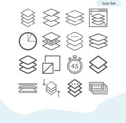 Simple set of slices related lineal icons.