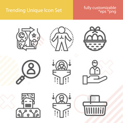 Simple set of frail related lineal icons.