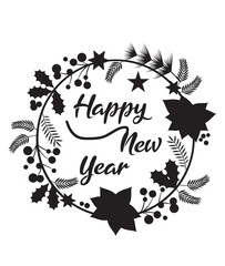 Happy new year svg design