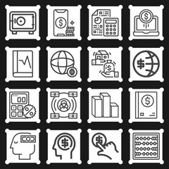 16 pack of economic system  lineal web icons set