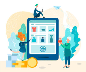 An elderly woman receives a gift through an online store