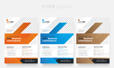 Conference Flyer Design. Business Conference Flyer, brochure, and Annual report Cover design, and  A4 size layout for corporate Identity Print template Design