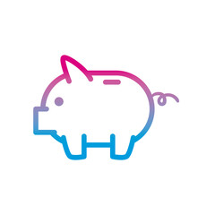 piggy gradient style icon vector design