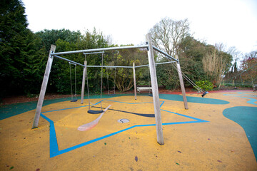 Swing set in a playground