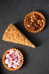 Napoleon cake and tartlets