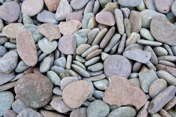 Close up of pebbles at a beach