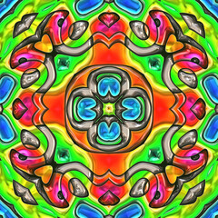 3d effect - abstract colorful symmetric graphic 