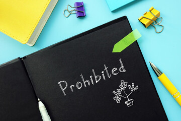 Business concept about Prohibited H with sign on the sheet.